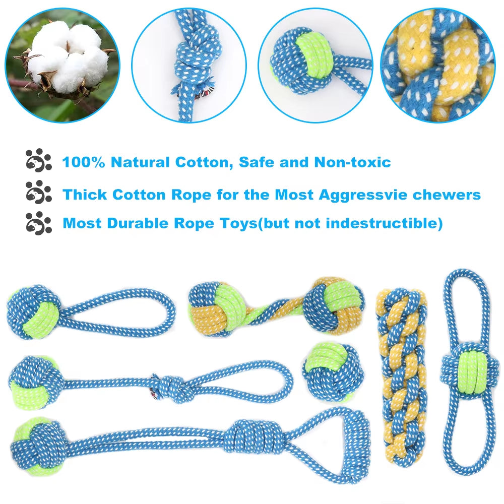 Dog Toy Pack for Small Medium Dogs Pet Chew Toy for Large Dogs Interactive Toy Dog Rope Ball for Training Playing Toy for Pets