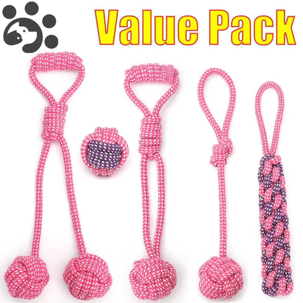 Dog Toy Pack for Small Medium Dogs Pet Chew Toy for Large Dogs Interactive Toy Dog Rope Ball for Training Playing Toy for Pets