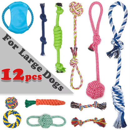 Dog Toy Pack for Small Medium Dogs Pet Chew Toy for Large Dogs Interactive Toy Dog Rope Ball for Training Playing Toy for Pets